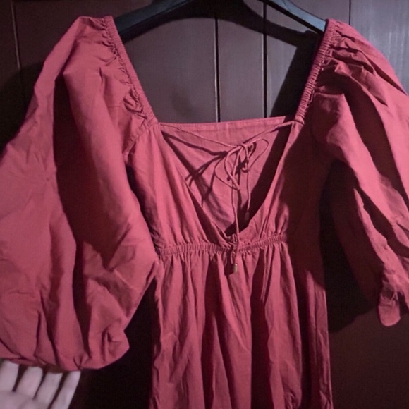 L*Space Bahia Open Back Peasant Maxi Dress Brick Red Size S - NWT - Picture 7 of 16